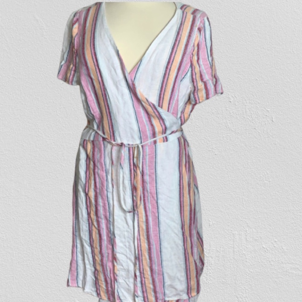 Forever 21 3x Plus Size Dress Serape Stripe Wrap NWT